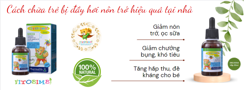 Siro tăng sức đề kháng Fitobimbi Gas Hỗ trợ giảm đầy hơi nôn trớ